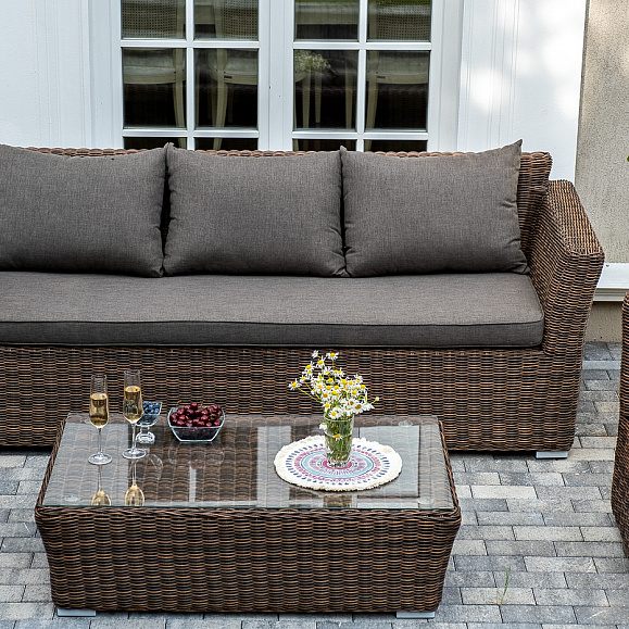 Капучино лаунж-зона из искусственного ротанга, цвет коричневый фото 7