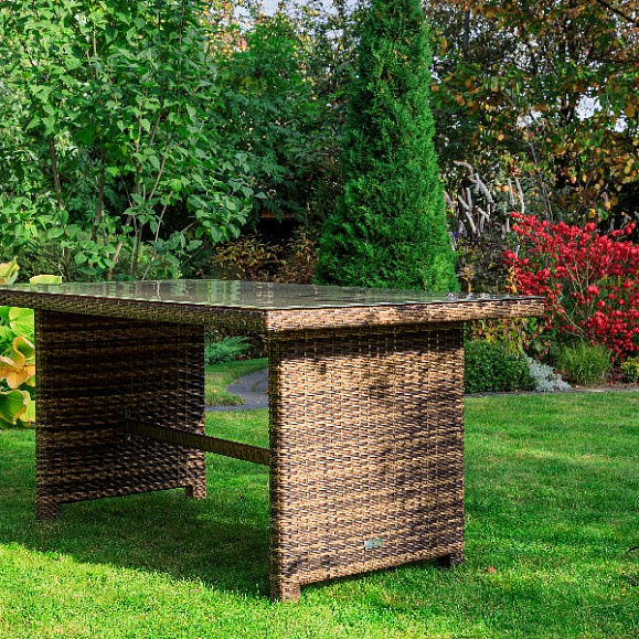 Обеденный стол Fiona Royal Family из искусственного ротанга, цвет коричневый фото 1