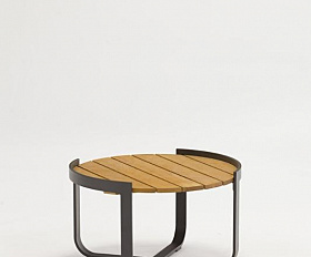 Кофейный столик Boden Brafritid антрацит/натуральный, алюминий/тик