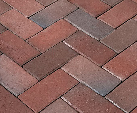 Тротуарная клинкерная брусчатка Penter Rotblaubunt с фаской, 200x100x45 мм