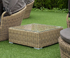 Журнальный столик Лунго 4SIS из искусственного ротанга, цвет соломенный