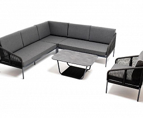 Лаунж-зона модульная Канны 4SIS из роупа (веревки), цвет темно-серый