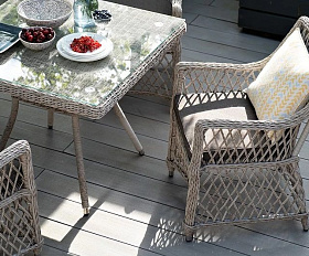 Плетеная обеденная группа Айриш 4SIS из искусственного ротанга, цвет бежевый