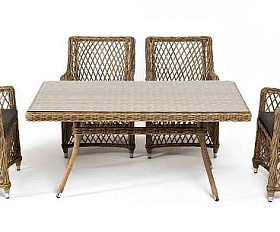 Обеденная Латте–140 L 4SIS группа плетеная, цвет соломенный