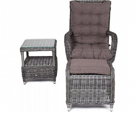 Лаунж-зона Толедо 4SIS из искусственного ротанга, цвет графит