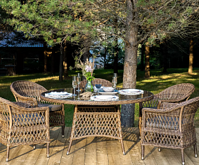 Обеденная Эспрессо–150 S 4SIS группа плетеная, цвет коричневый