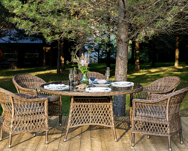 Обеденная Эспрессо–150 S 4SIS группа плетеная, цвет коричневый