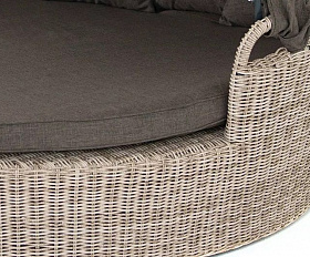 Плетеная кровать круглая Стильяно 4SIS из искусственного ротанга, цвет бежевый