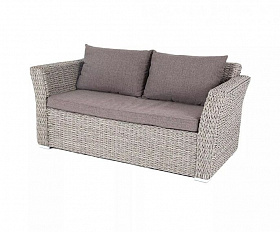 Диван двухместный Капучино 4SIS из искусственного ротанга (гиацинт), цвет графит