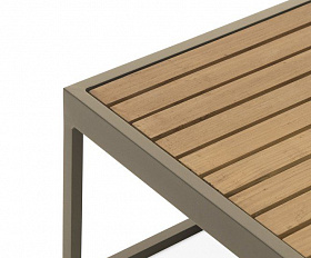 Кофейный стол Amal Brafritid бежевый, антрацит/натуральный, алюминий/тик