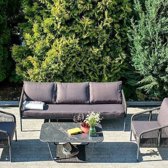 Плетеная лаунж-зона Канны 4SIS из роупа (веревки), цвет темно-серый фото 7