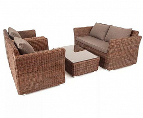 Лаунж-зона Капучино Сингл 4SIS из искусственного ротанга, цвет коричневый