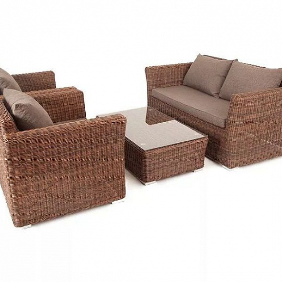 Лаунж-зона Капучино Сингл 4SIS из искусственного ротанга, цвет коричневый фото 3