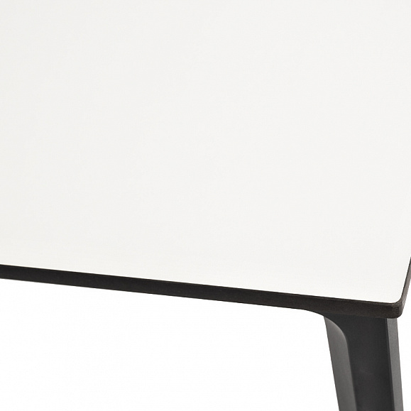 Малага обеденный стол из HPL 160х80см, цвет молочный, каркас черный фото 6