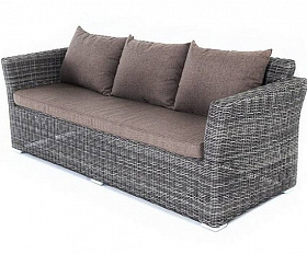 Диван Капучино 4SIS из искусственного ротанга трехместный, цвет графит