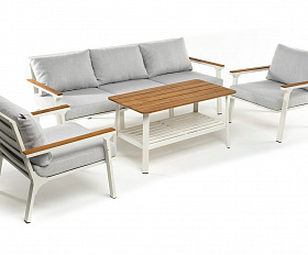 Диван из алюминия CONCORDE 3-х местный белый Joygarden