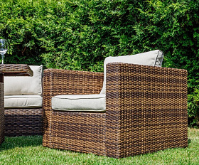 Обеденный комплект Karl Royal Family из искусственного ротанга с обеденным столом, цвет коричневый