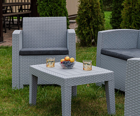 Обеденный комплект Lana S Royal Family из пластика, цвет светло-серый