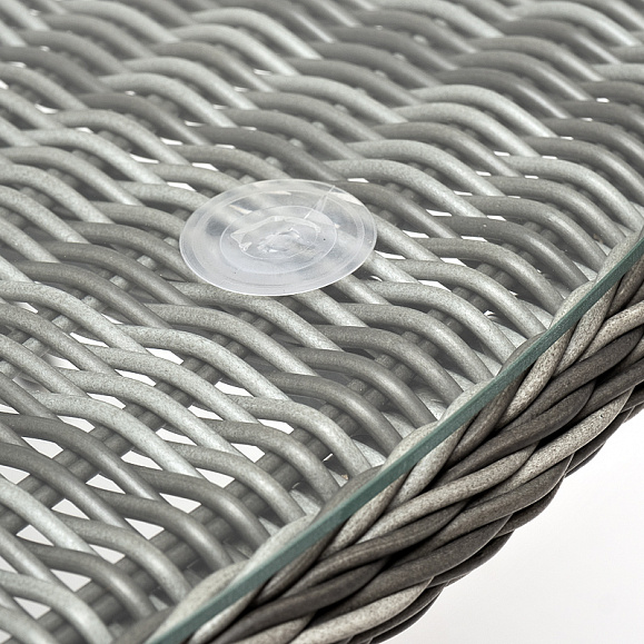 Эспрессо плетеный круглый стол, диаметр 150 см, цвет графит фото 3