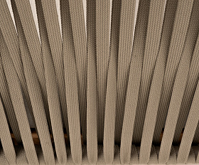 Мальорка кресло плетеное из роупа, основание дуб, роуп серо-коричневый 23мм, ткань бежевая 15052