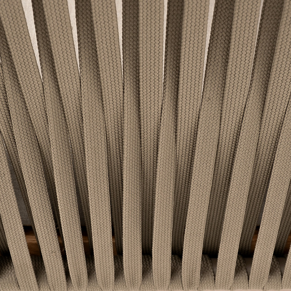 Мальорка кресло плетеное из роупа, основание дуб, роуп серо-коричневый 23мм, ткань бежевая 15052 фото 6