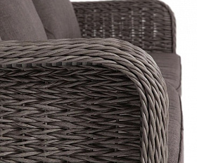Диван трехместный Гляссе 4SIS из искусственного ротанга (гиацинт), цвет графит