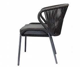 Плетеный стул Милан 4SIS из роупа (веревки), цвет темно-серый