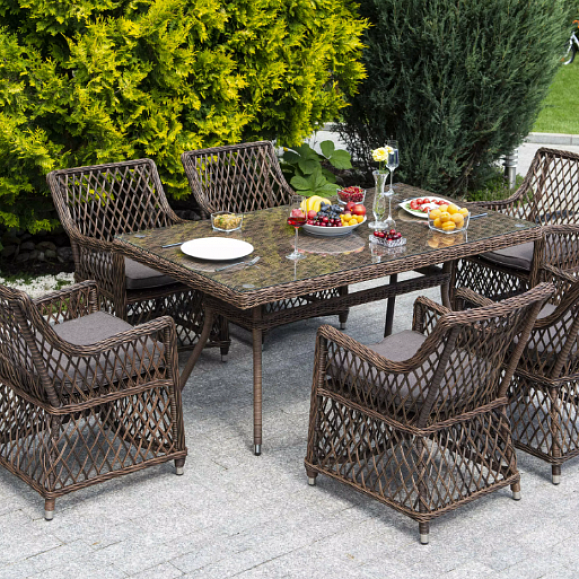 Обеденная Латте 4SIS группа плетеная, цвет коричневый фото 1