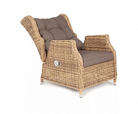 Плетеное кресло раскладное Форио 4SIS из искусственного ротанга, цвет соломенный