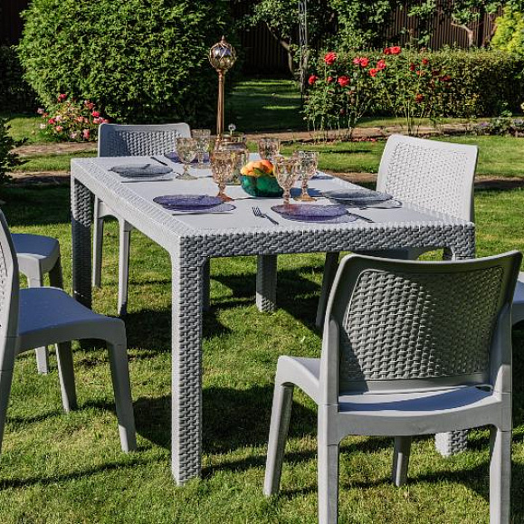 Обеденный комплект July M Royal Family из пластика, цвет светло-серый фото 4