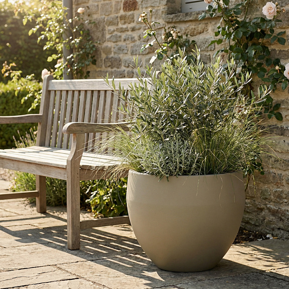 Кашпо Concretika Гира D50H43 Имбирный 1019 фото 1