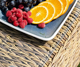 Журнальный столик Кальяри 4SIS из искусственного ротанга (гиацинт), цвет соломенный