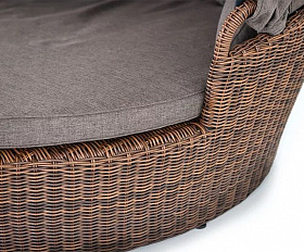 Плетеная кровать круглая Стильяно 4SIS из искусственного ротанга, цвет коричневый