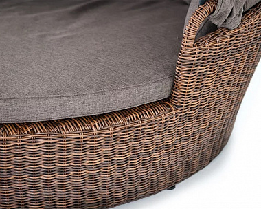 Плетеная кровать круглая Стильяно 4SIS из искусственного ротанга, цвет коричневый