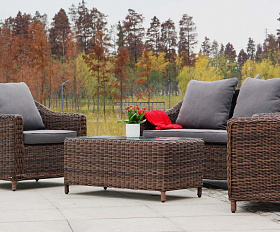 Кон Панна лаунж-зона из искусственного ротанга, цвет коричневый