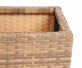 Капучино кашпо для цветов плетеное из искусственного ротанга, цвет соломенный