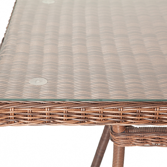 Латте плетеный стол из искусственного ротанга 160х90см, цвет коричневый фото 4