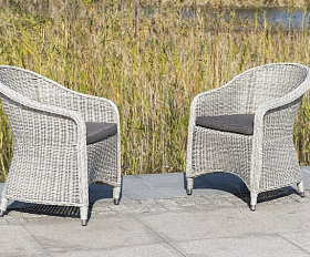 Плетеное кресло Равенна 4SIS из искусственного ротанга, цвет бежевый