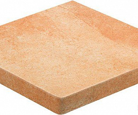 Клинкерная угловая ступень прямоугольная Stroeher Keraplatte Roccia X 927 rosenglut, 340х340х35х11 мм