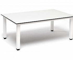 Канны журнальный столик из HPL 90х60, H40, каркас белый, цвет столешницы молочный