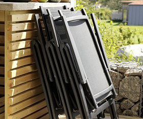 Комплект обеденной мебели Timra T-R Brafritid антрацит/натуральный, алюминий/тик