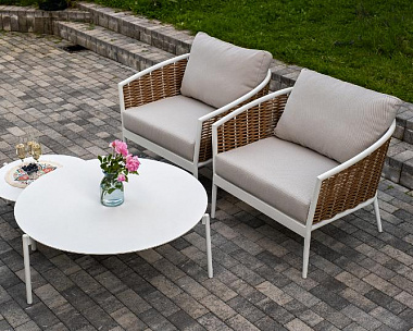 Лаунж-Зона Тоскана 4SIS из искусственного ротанга, цвет соломенный