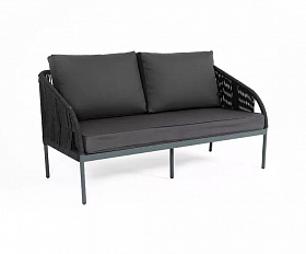 Диван двухместный Канны 4SIS из роупа (веревки), цвет темно-серый