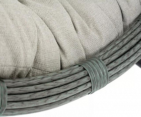 Подвесное кресло Венеция 4SIS из искусственного ротанга, цвет серый с бежевой подушкой