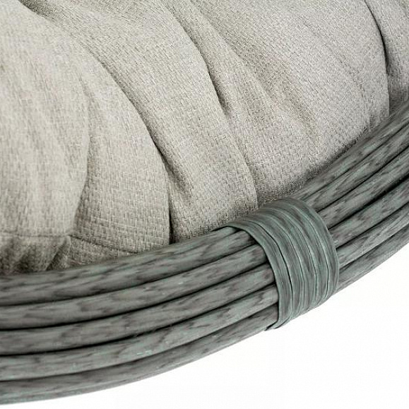 Подвесное кресло Венеция 4SIS из искусственного ротанга, цвет серый с бежевой подушкой фото 5