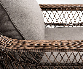 Кресло Гранд Латте 4SIS из искусственного ротанга, цвет коричневый