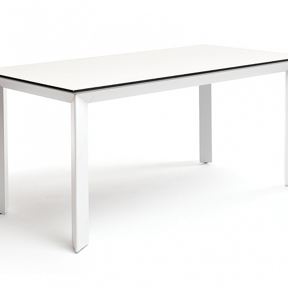 Венето обеденный стол из HPL 180х90см, цвет молочный, каркас белый фото 1