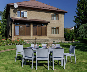 Обеденный комплект July L Royal Family из пластика, цвет светло-серый