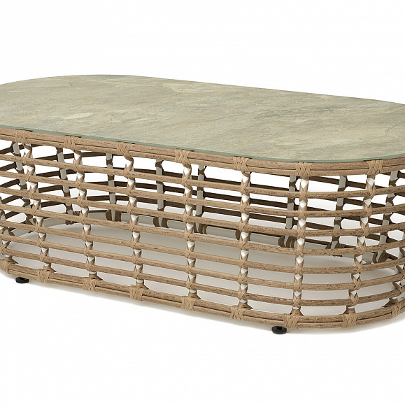 Валенсия журнальный столик из искусственного ротанга, цвет соломенный фото 3