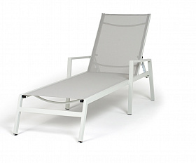 Парма шезлонг из алюминия темно-серый (RAL7024) муар, ткань текстилен серая